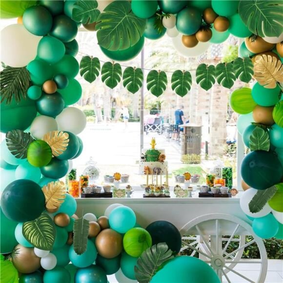 82 Pieces 8 Kinds Artificial Tropical Palm Leaves Tropical Leaves - Picture 3 of 7